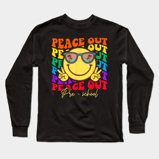 Peace Out Preschool Graduation Kids Smile Face Long Sleeve T-Shirt